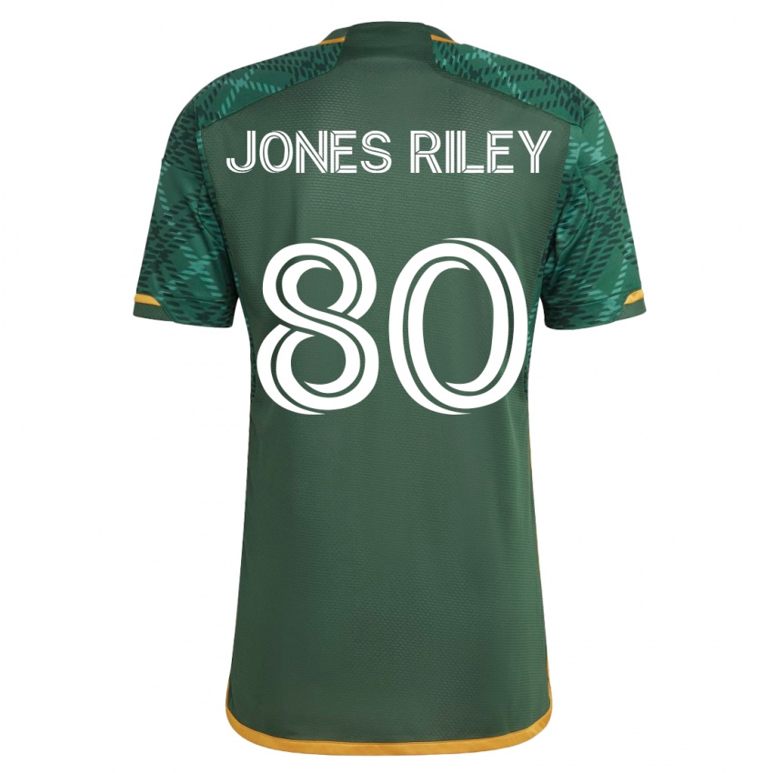 Kinderen Jaden Jones-Riley #80 Groente Thuisshirt Thuistenue 2023/24 T-Shirt