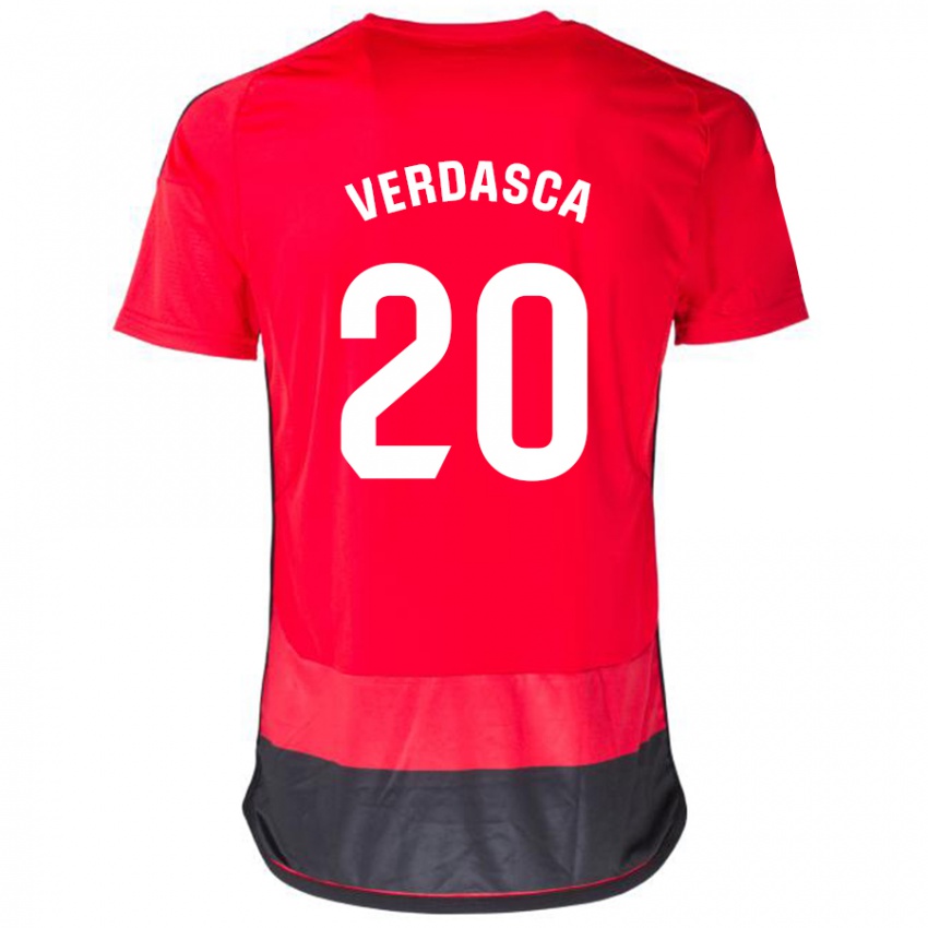 Kinderen Diogo Verdasca #20 Rood Zwart Thuisshirt Thuistenue 2023/24 T-Shirt