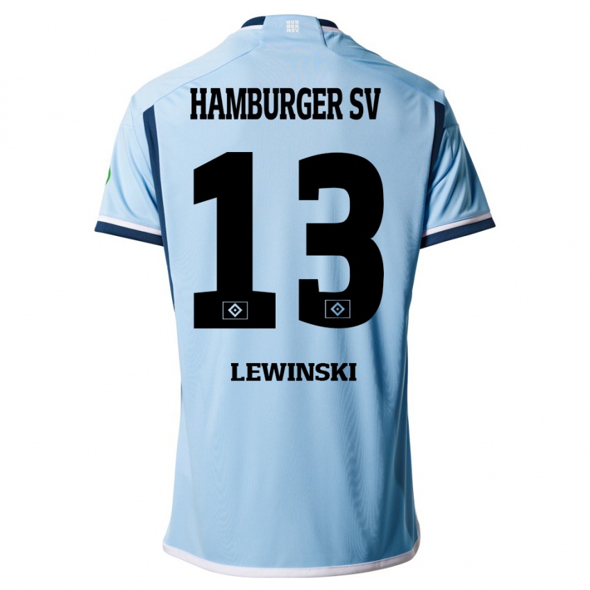 Kinderen Fyn-Luca Lewinski #13 Blauw Uitshirt Uittenue 2023/24 T-Shirt