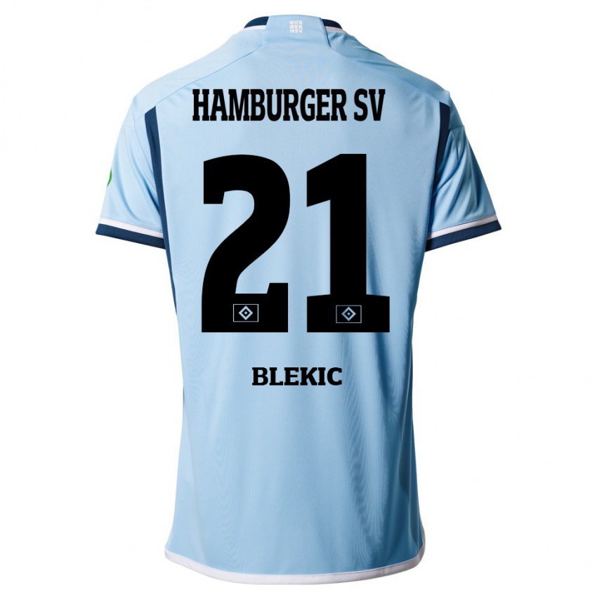 Kinderen Romeo Blekic #21 Blauw Uitshirt Uittenue 2023/24 T-Shirt