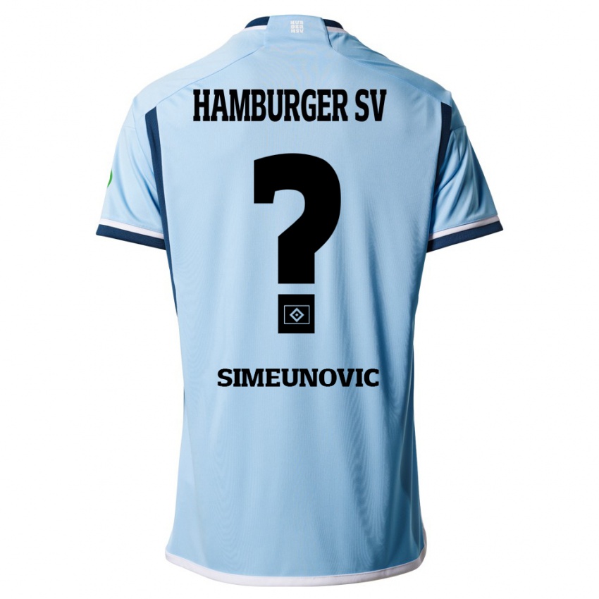 Kinderen Denis Simeunovic #0 Blauw Uitshirt Uittenue 2023/24 T-Shirt