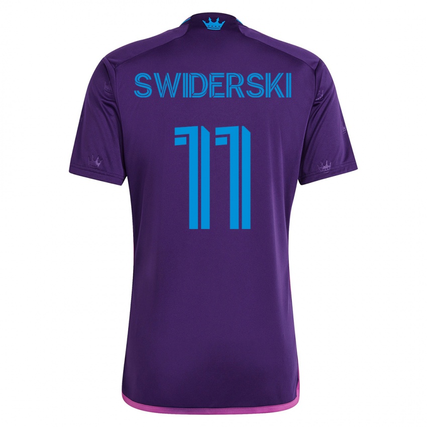 Kinderen Karol Swiderski #11 Viooltje Uitshirt Uittenue 2023/24 T-Shirt
