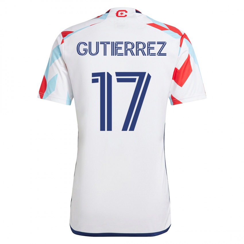 Kinderen Brian Gutiérrez #17 Wit Blauw Uitshirt Uittenue 2023/24 T-Shirt
