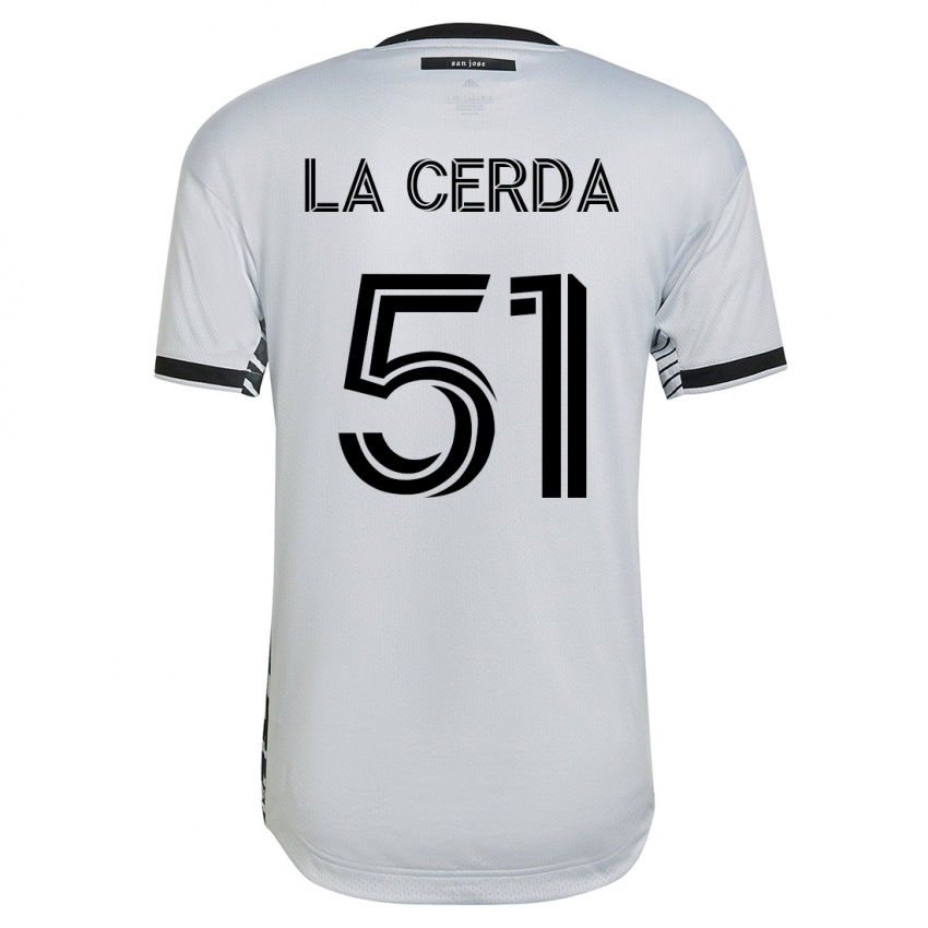 Kinderen Eric De La Cerda #51 Wit Uitshirt Uittenue 2023/24 T-Shirt