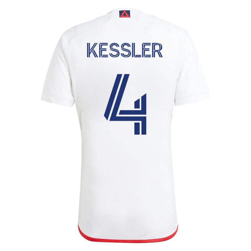 Kinderen Henry Kessler #4 Wit Rood Uitshirt Uittenue 2023/24 T-Shirt