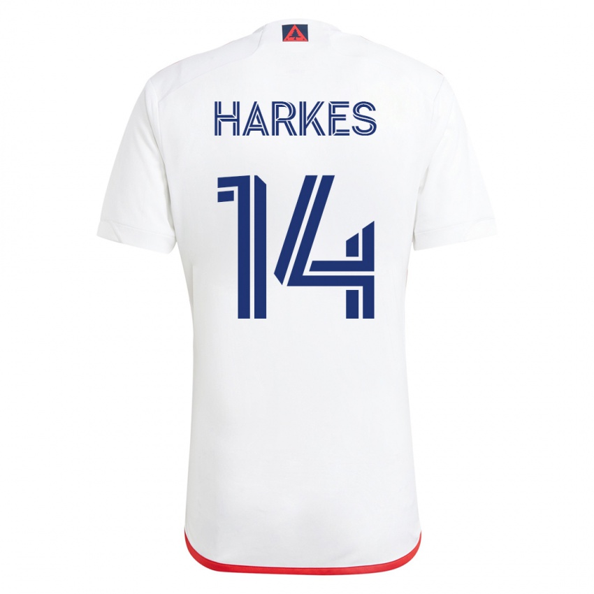 Kinderen Ian Harkes #14 Wit Rood Uitshirt Uittenue 2023/24 T-Shirt
