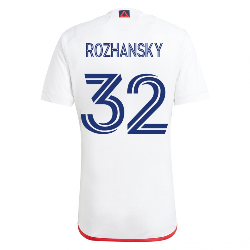 Kinderen Jake Rozhansky #32 Wit Rood Uitshirt Uittenue 2023/24 T-Shirt