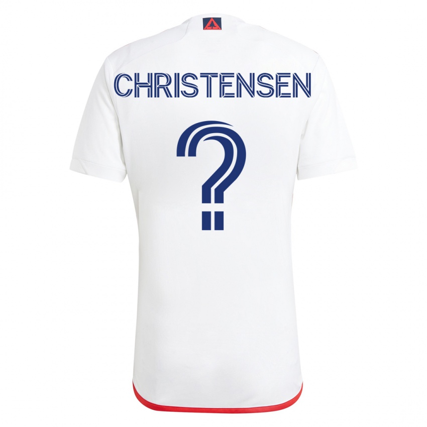 Kinderen Kevin Christensen #0 Wit Rood Uitshirt Uittenue 2023/24 T-Shirt