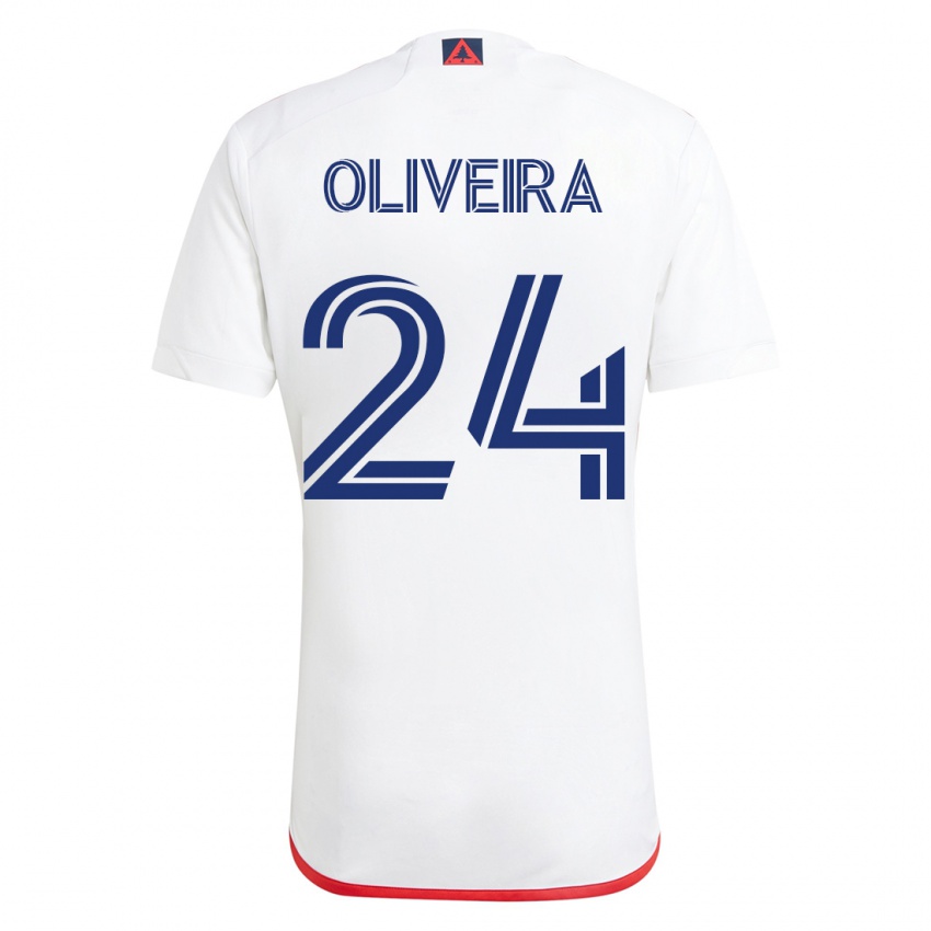 Kinderen Cristiano Oliveira #24 Wit Rood Uitshirt Uittenue 2023/24 T-Shirt