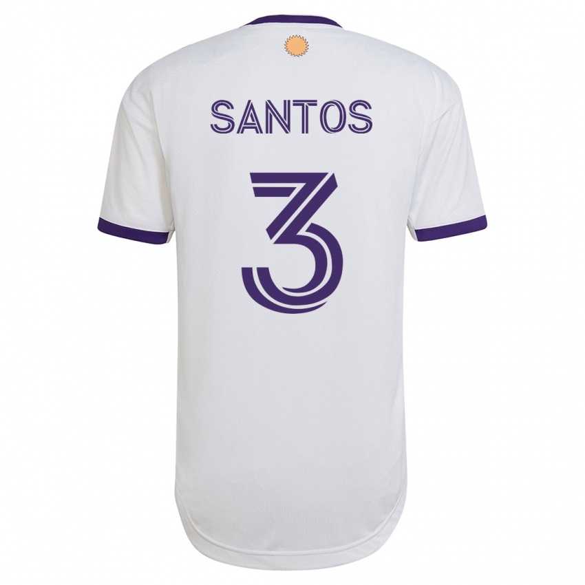 Kinderen Rafael Santos #3 Wit Uitshirt Uittenue 2023/24 T-Shirt