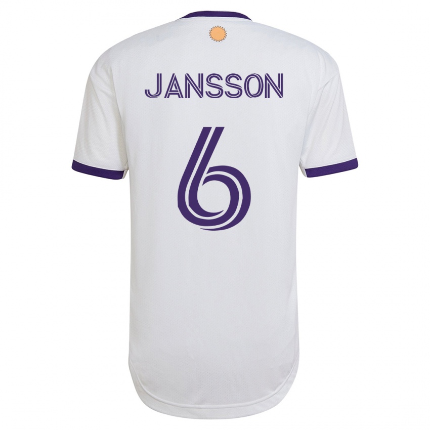 Kinderen Robin Jansson #6 Wit Uitshirt Uittenue 2023/24 T-Shirt