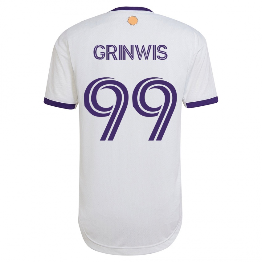 Kinderen Adam Grinwis #99 Wit Uitshirt Uittenue 2023/24 T-Shirt