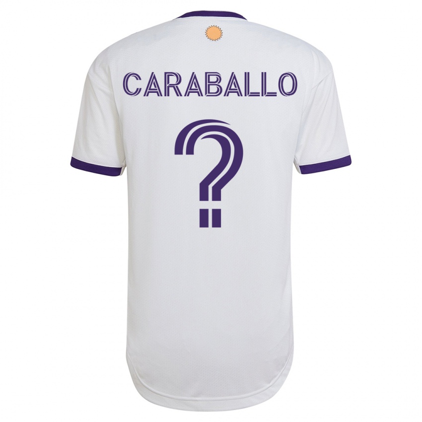 Kinderen Gustavo Caraballo #0 Wit Uitshirt Uittenue 2023/24 T-Shirt