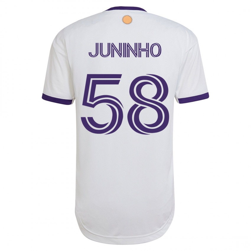 Kinderen Juninho #58 Wit Uitshirt Uittenue 2023/24 T-Shirt