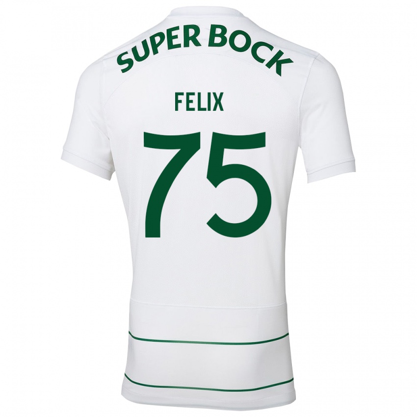 Kinderen Vando Félix #75 Wit Uitshirt Uittenue 2023/24 T-Shirt