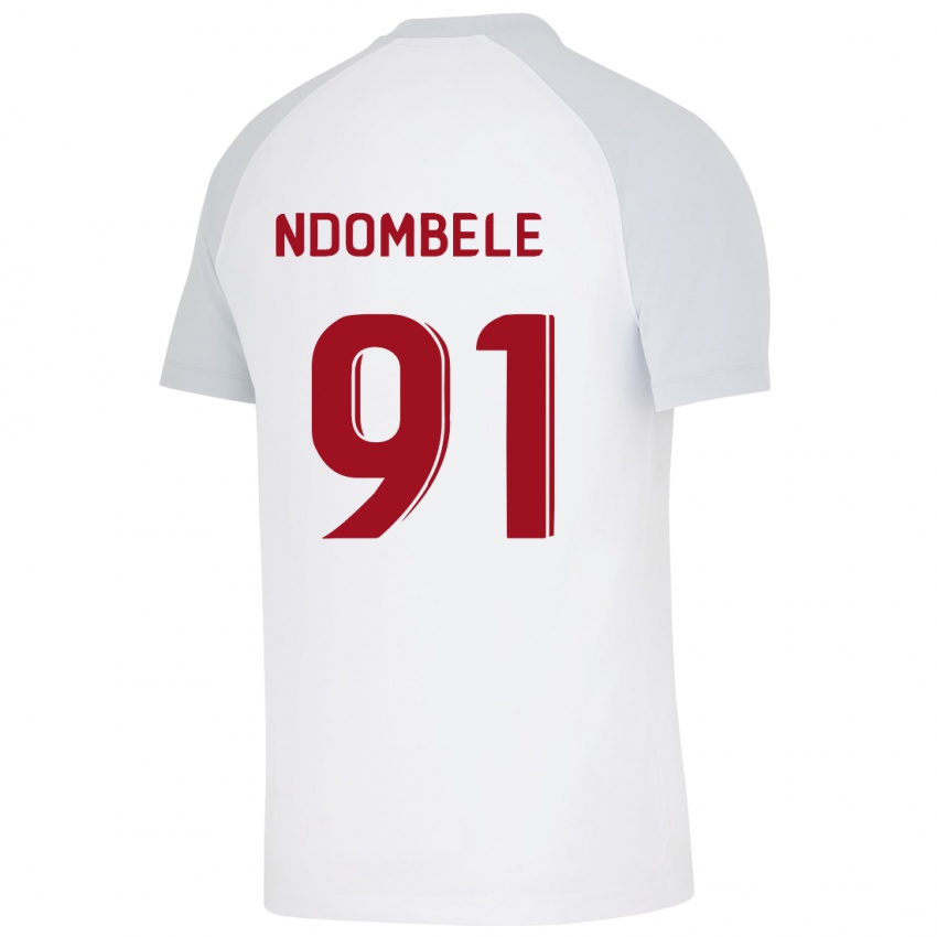 Kinderen Tanguy Ndombele #91 Wit Uitshirt Uittenue 2023/24 T-Shirt