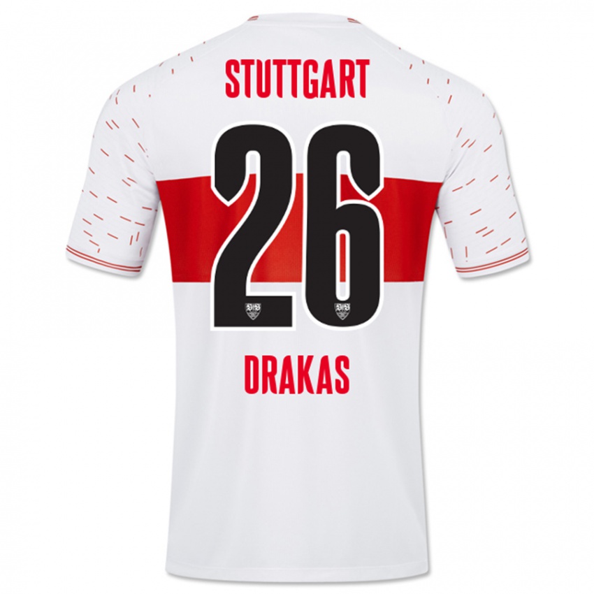 Heren Babis Drakas #26 Wit Thuisshirt Thuistenue 2023/24 T-Shirt