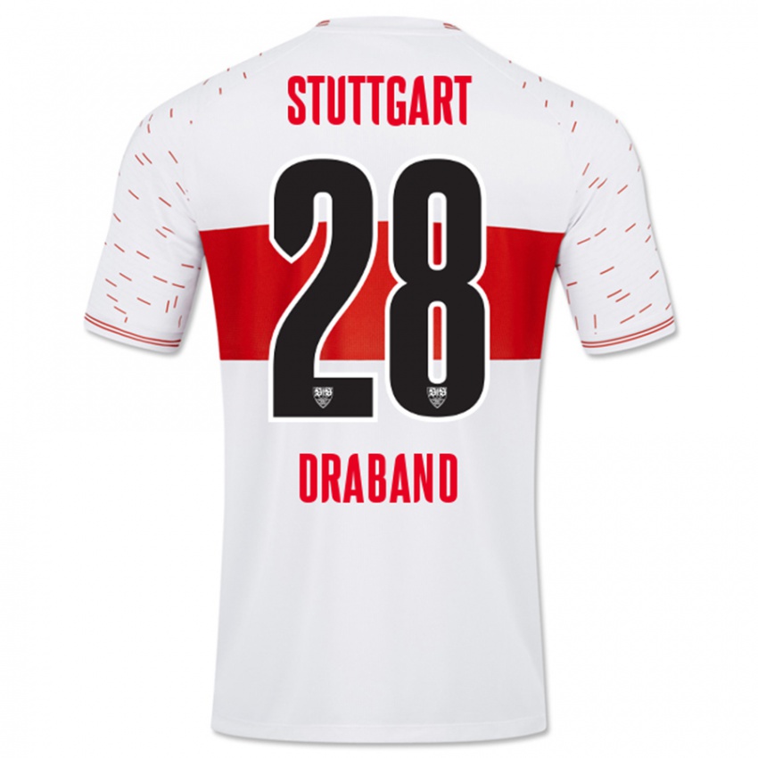 Heren Dominik Draband #28 Wit Thuisshirt Thuistenue 2023/24 T-Shirt