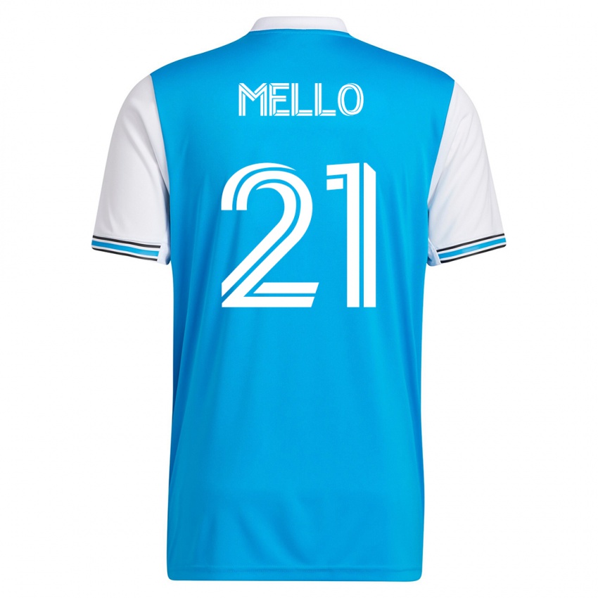 Heren Vinicius Mello #21 Blauw Thuisshirt Thuistenue 2023/24 T-Shirt