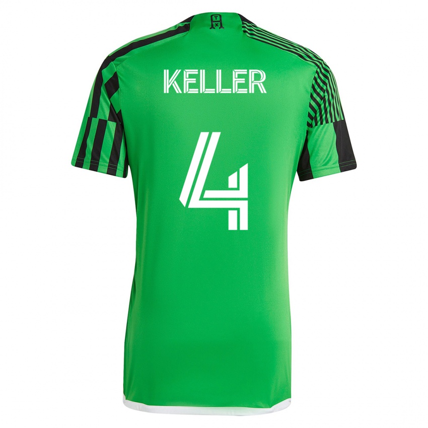 Heren Kipp Keller #4 Groen Zwart Thuisshirt Thuistenue 2023/24 T-Shirt