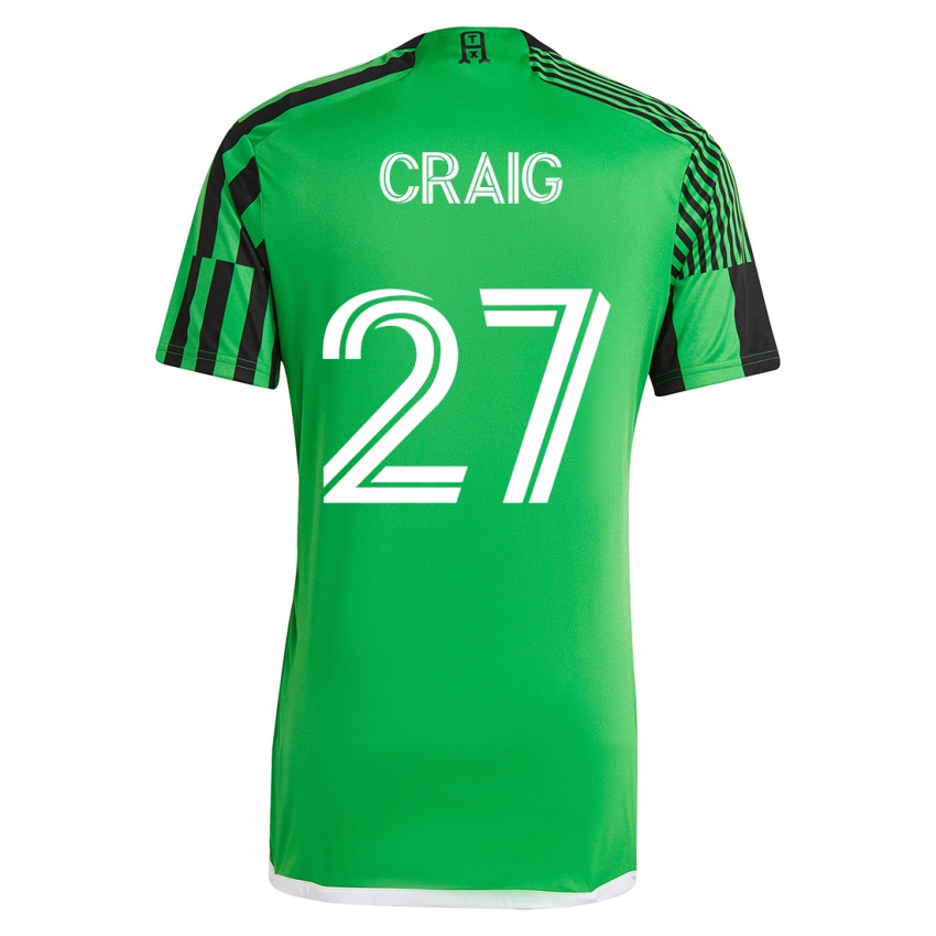 Heren Brandan Craig #27 Groen Zwart Thuisshirt Thuistenue 2023/24 T-Shirt