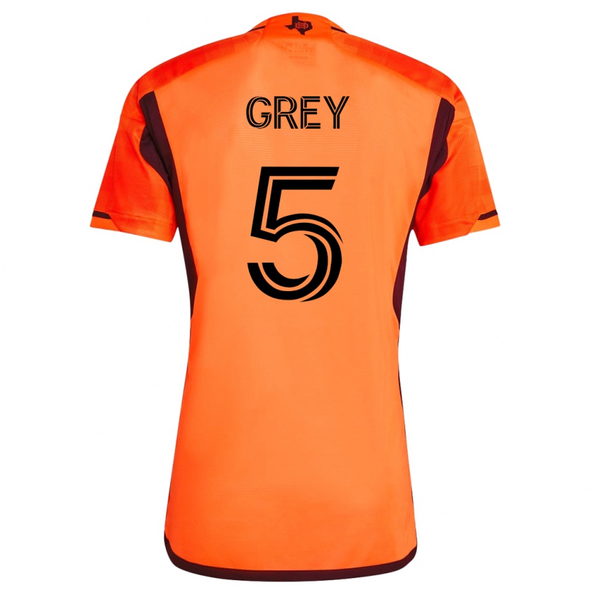 Heren Omar Grey #5 Oranje Thuisshirt Thuistenue 2023/24 T-Shirt