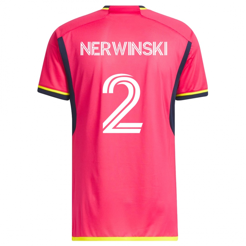 Heren Jake Nerwinski #2 Roze Thuisshirt Thuistenue 2023/24 T-Shirt