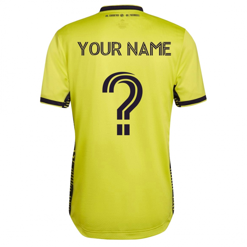 Heren Uw Naam #0 Geel Thuisshirt Thuistenue 2023/24 T-Shirt