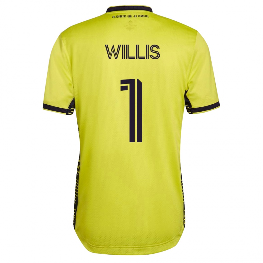 Heren Joe Willis #1 Geel Thuisshirt Thuistenue 2023/24 T-Shirt