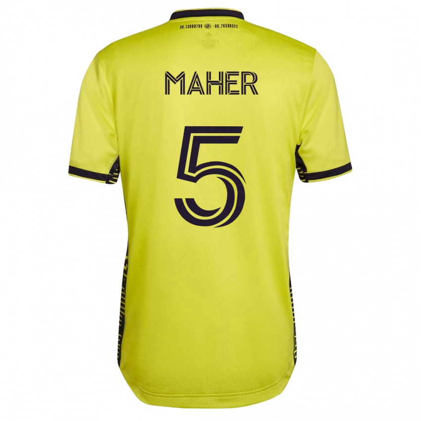Heren Jack Maher #5 Geel Thuisshirt Thuistenue 2023/24 T-Shirt
