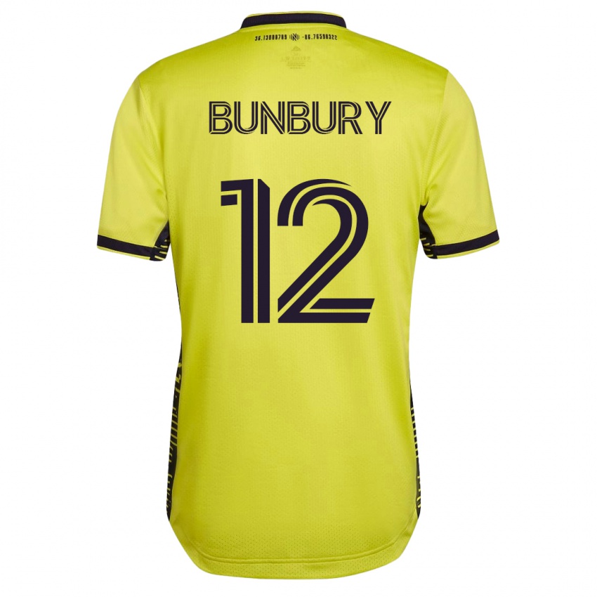 Heren Teal Bunbury #12 Geel Thuisshirt Thuistenue 2023/24 T-Shirt