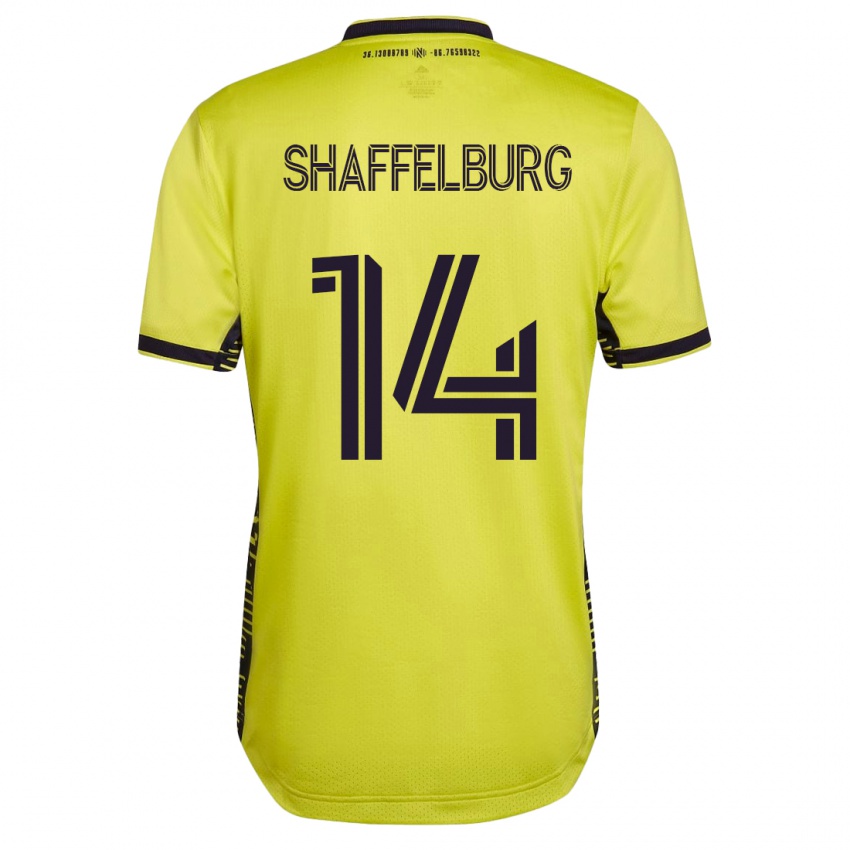 Heren Jacob Shaffelburg #14 Geel Thuisshirt Thuistenue 2023/24 T-Shirt