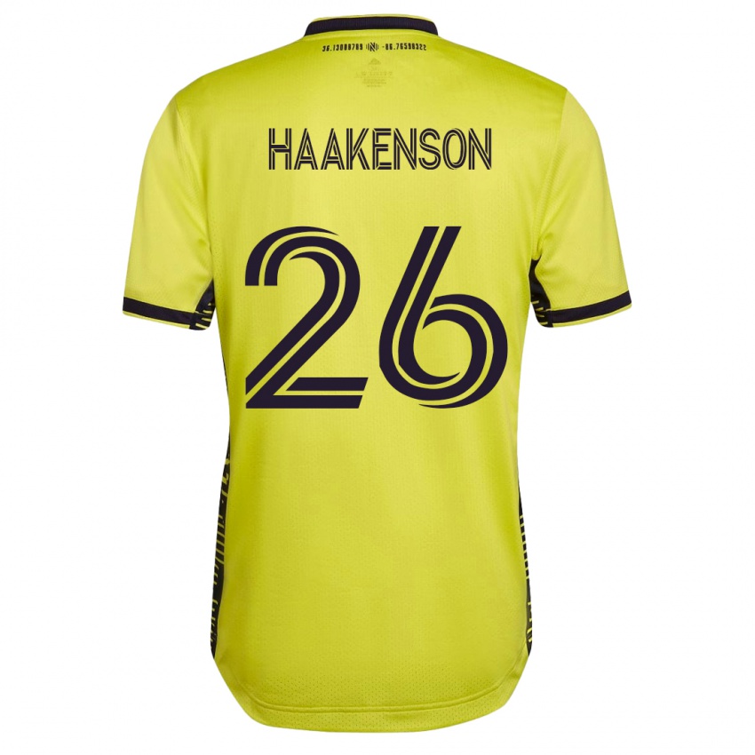 Heren Luke Haakenson #26 Geel Thuisshirt Thuistenue 2023/24 T-Shirt