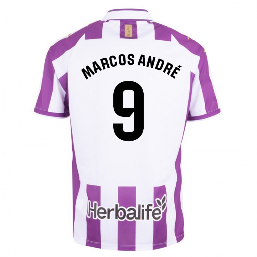 Heren Marcos Andre #9 Paars Thuisshirt Thuistenue 2023/24 T-Shirt