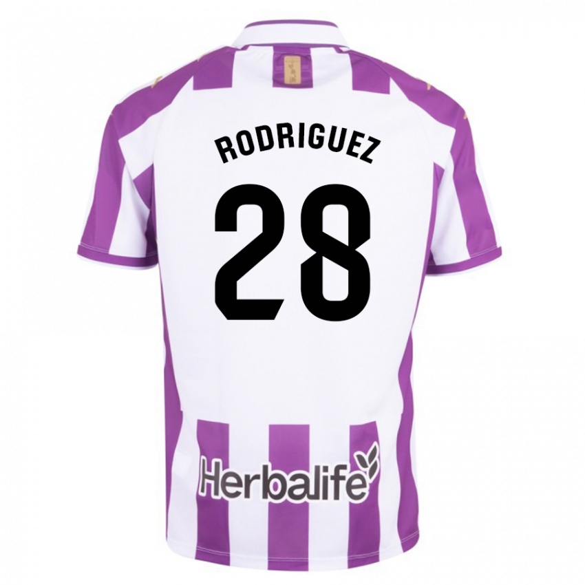 Heren Yago Rodríguez #28 Paars Thuisshirt Thuistenue 2023/24 T-Shirt