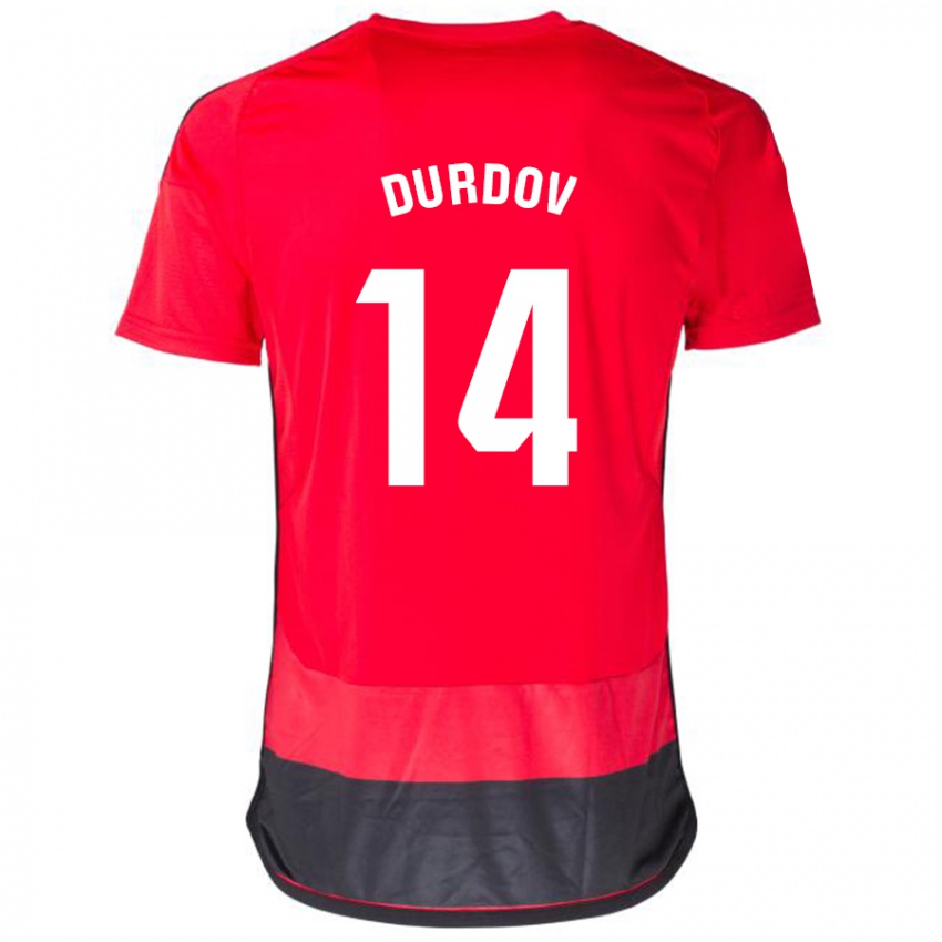 Heren Ivan Durdov #14 Rood Zwart Thuisshirt Thuistenue 2023/24 T-Shirt