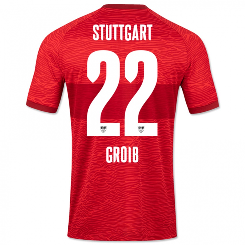 Heren Alexander Groiß #22 Rood Uitshirt Uittenue 2023/24 T-Shirt