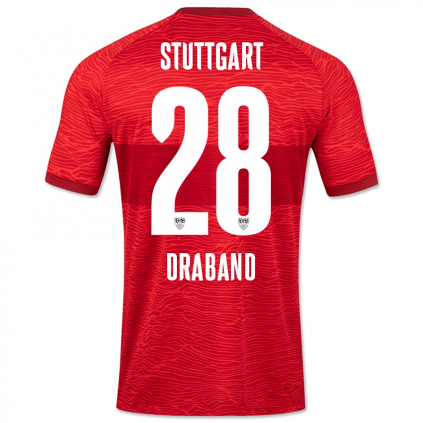 Heren Dominik Draband #28 Rood Uitshirt Uittenue 2023/24 T-Shirt