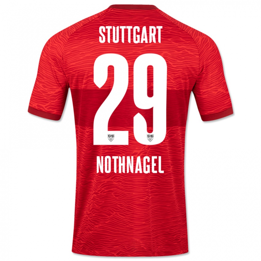 Heren Dominik Nothnagel #29 Rood Uitshirt Uittenue 2023/24 T-Shirt