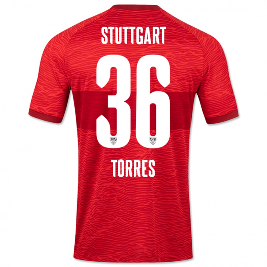Heren Yohann Torres #36 Rood Uitshirt Uittenue 2023/24 T-Shirt