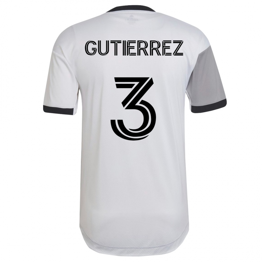 Heren Cristián Gutiérrez #3 Wit Uitshirt Uittenue 2023/24 T-Shirt
