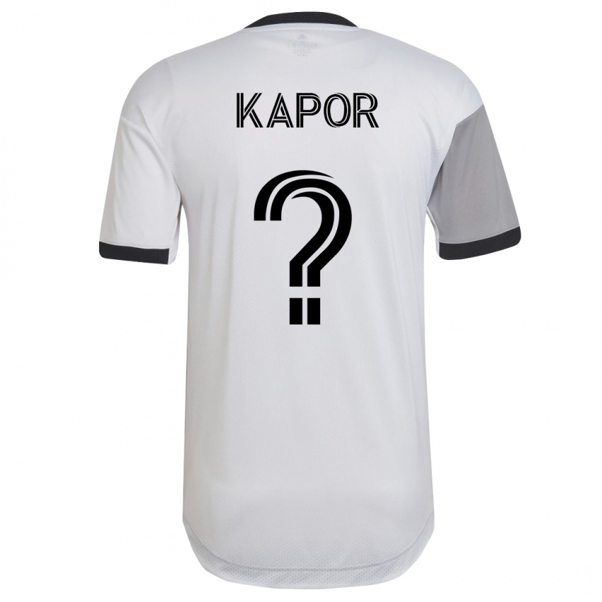 Heren Stefan Kapor #0 Wit Uitshirt Uittenue 2023/24 T-Shirt