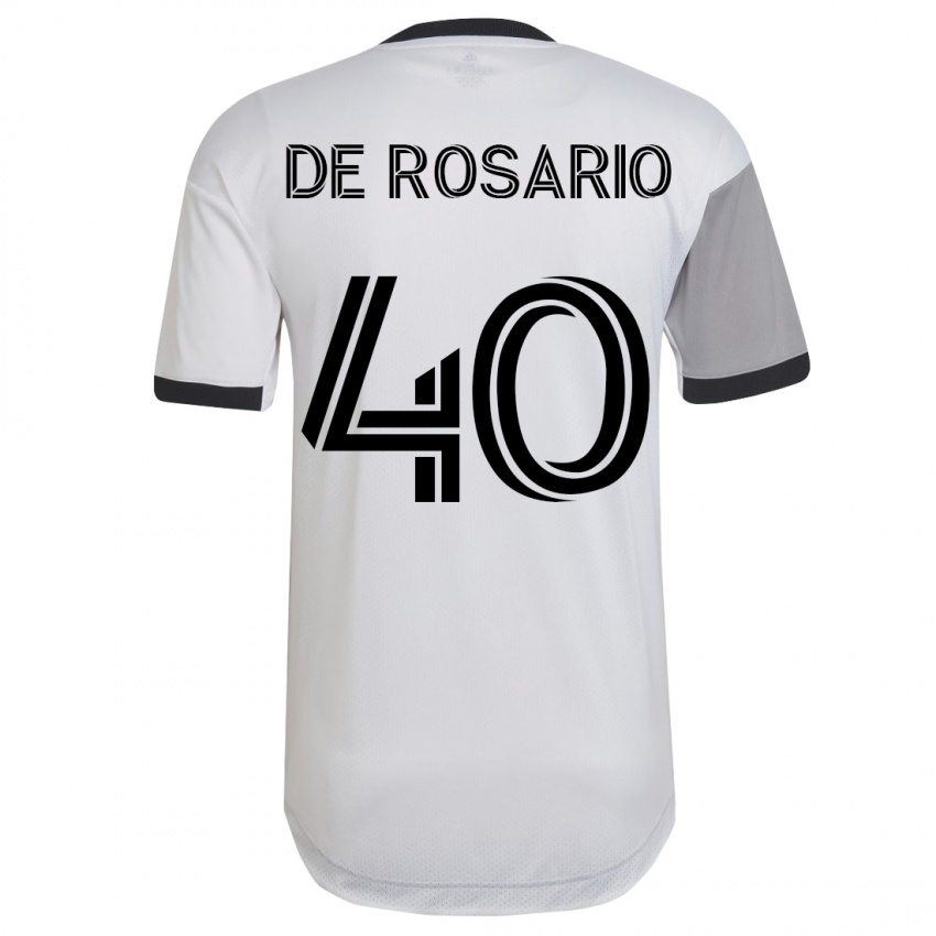 Heren Adisa De Rosario #40 Wit Uitshirt Uittenue 2023/24 T-Shirt