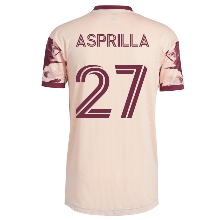 Heren Dairon Asprilla #27 Gebroken Wit Uitshirt Uittenue 2023/24 T-Shirt
