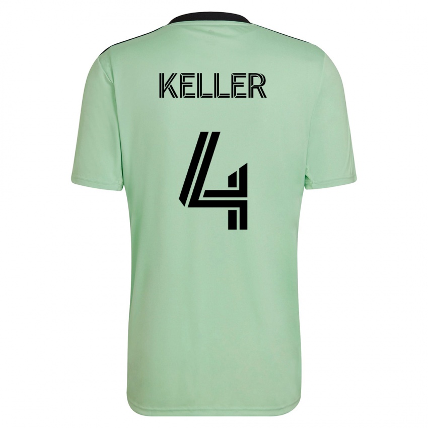 Heren Kipp Keller #4 Licht Groen Uitshirt Uittenue 2023/24 T-Shirt