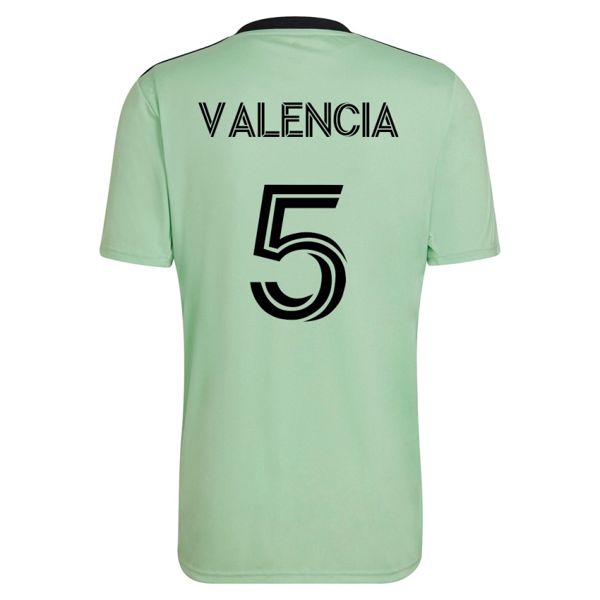 Heren Jhojan Valencia #5 Licht Groen Uitshirt Uittenue 2023/24 T-Shirt