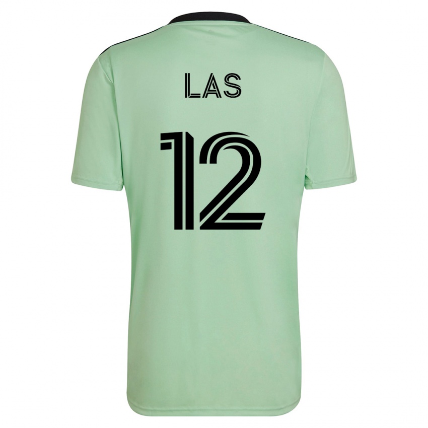 Heren Damian Las #12 Licht Groen Uitshirt Uittenue 2023/24 T-Shirt