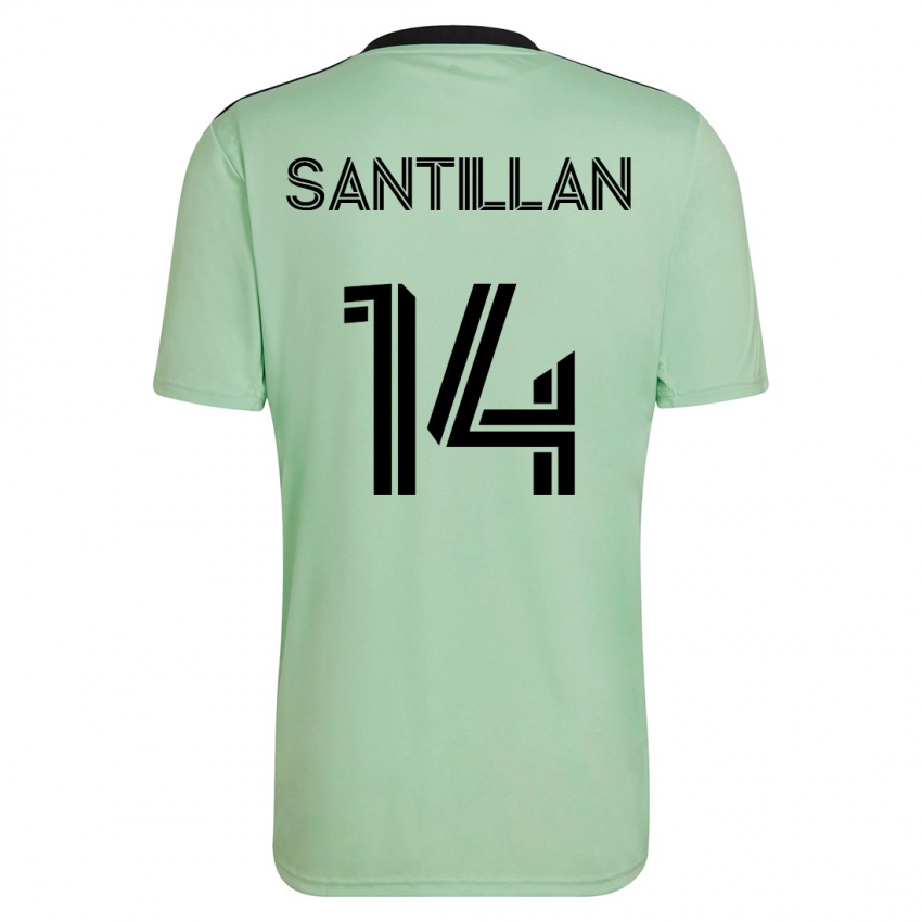 Heren Jonathan Santillan #14 Licht Groen Uitshirt Uittenue 2023/24 T-Shirt