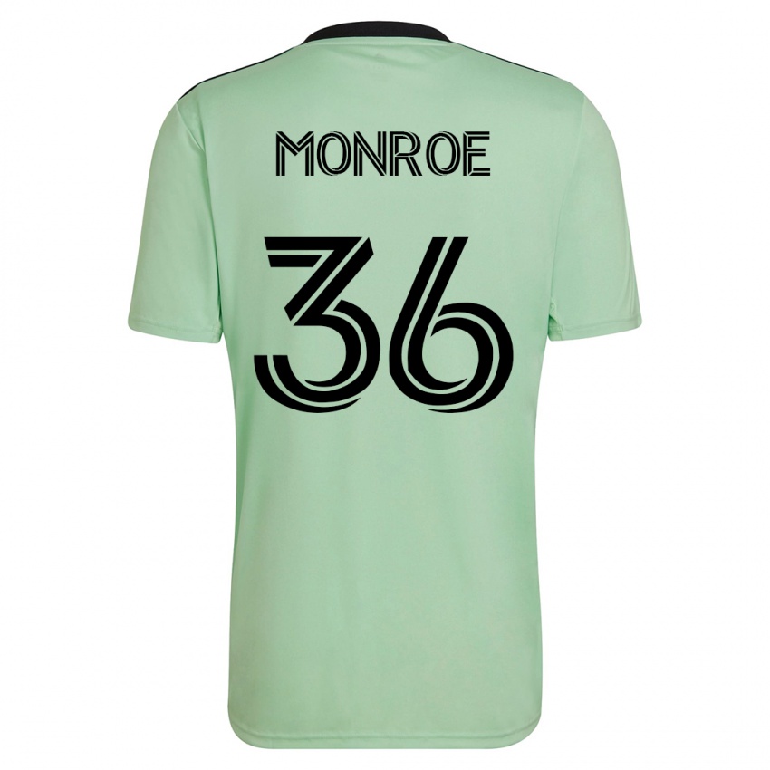 Heren Greg Monroe #36 Licht Groen Uitshirt Uittenue 2023/24 T-Shirt