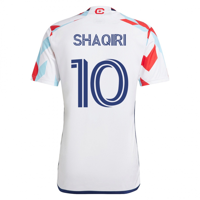 Heren Xherdan Shaqiri #10 Wit Blauw Uitshirt Uittenue 2023/24 T-Shirt